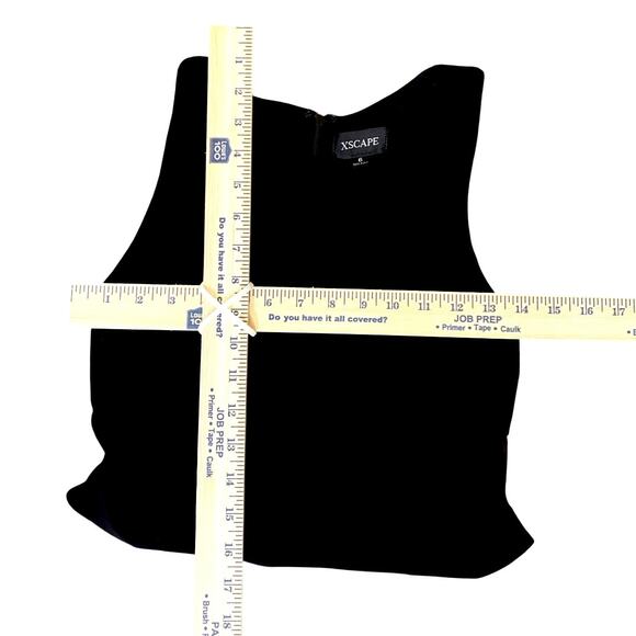 Xscape Womens Dress Size 6 Black Sheer Pink Floral Hi Lo Skirt Sleeveless - Picture 4 of 6